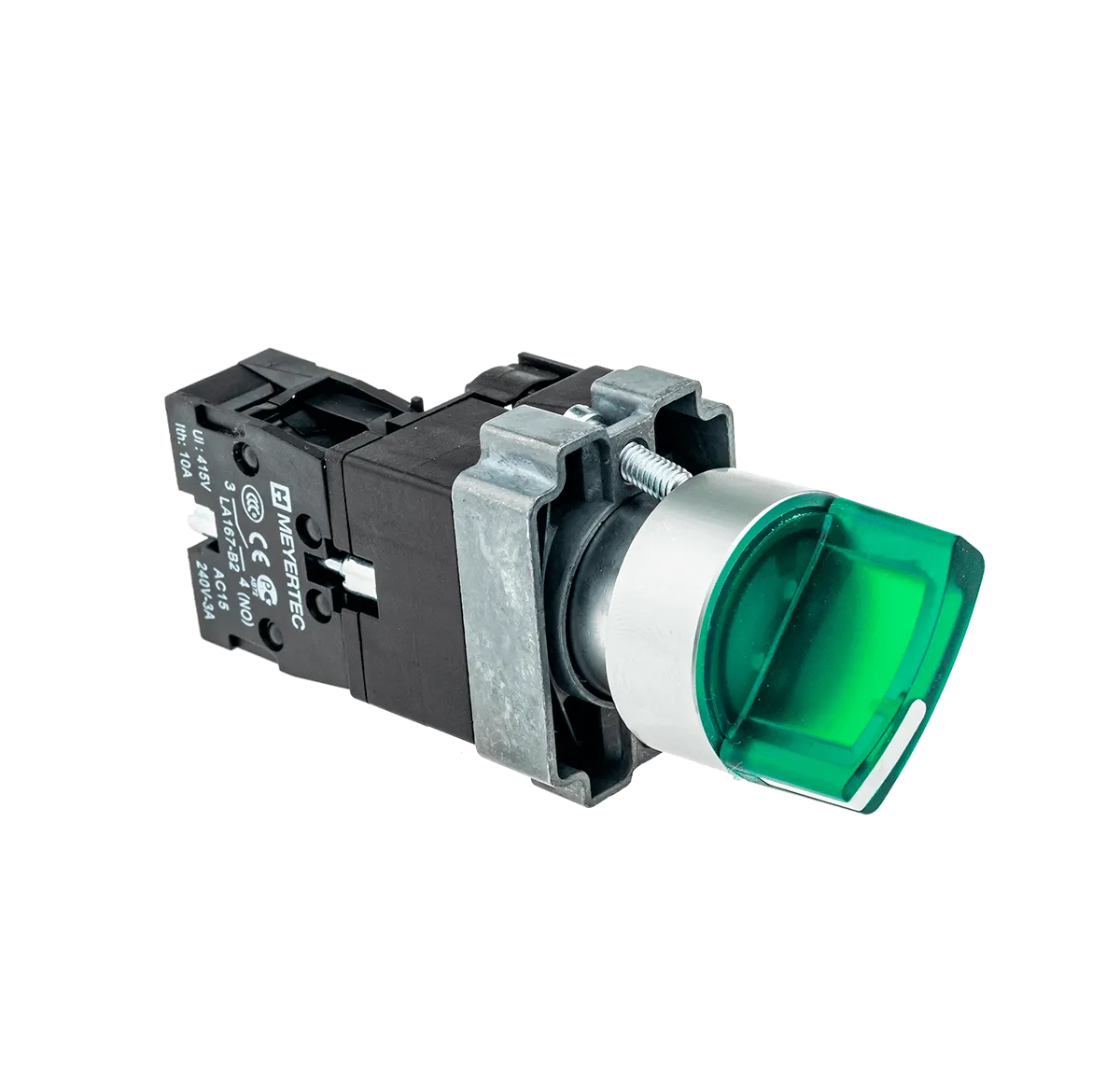 Переключатель с подсветкой, с фиксацией, 24V AC/DC, зеленый, 2 положения, 1NO