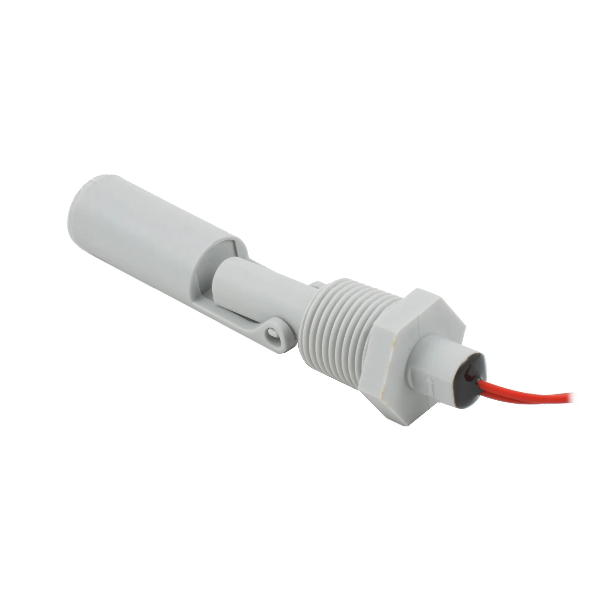 Поплавковый датчик уровня жидкости, горизонтальное исполнение, -20 +120 С, соединение- резьба 1/2"NPT PVDF, кабель 500 мм, поплавок - PVDF