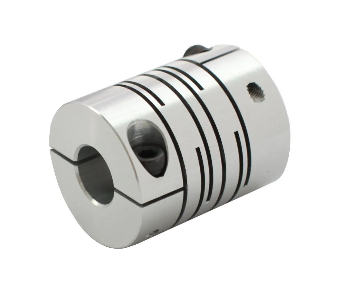 Муфта разрезная, d=25 мм, с зажимным кольцом, материал - алюминий, диаметры валов 8*8 мм, номинальный момент 1,8 Нм