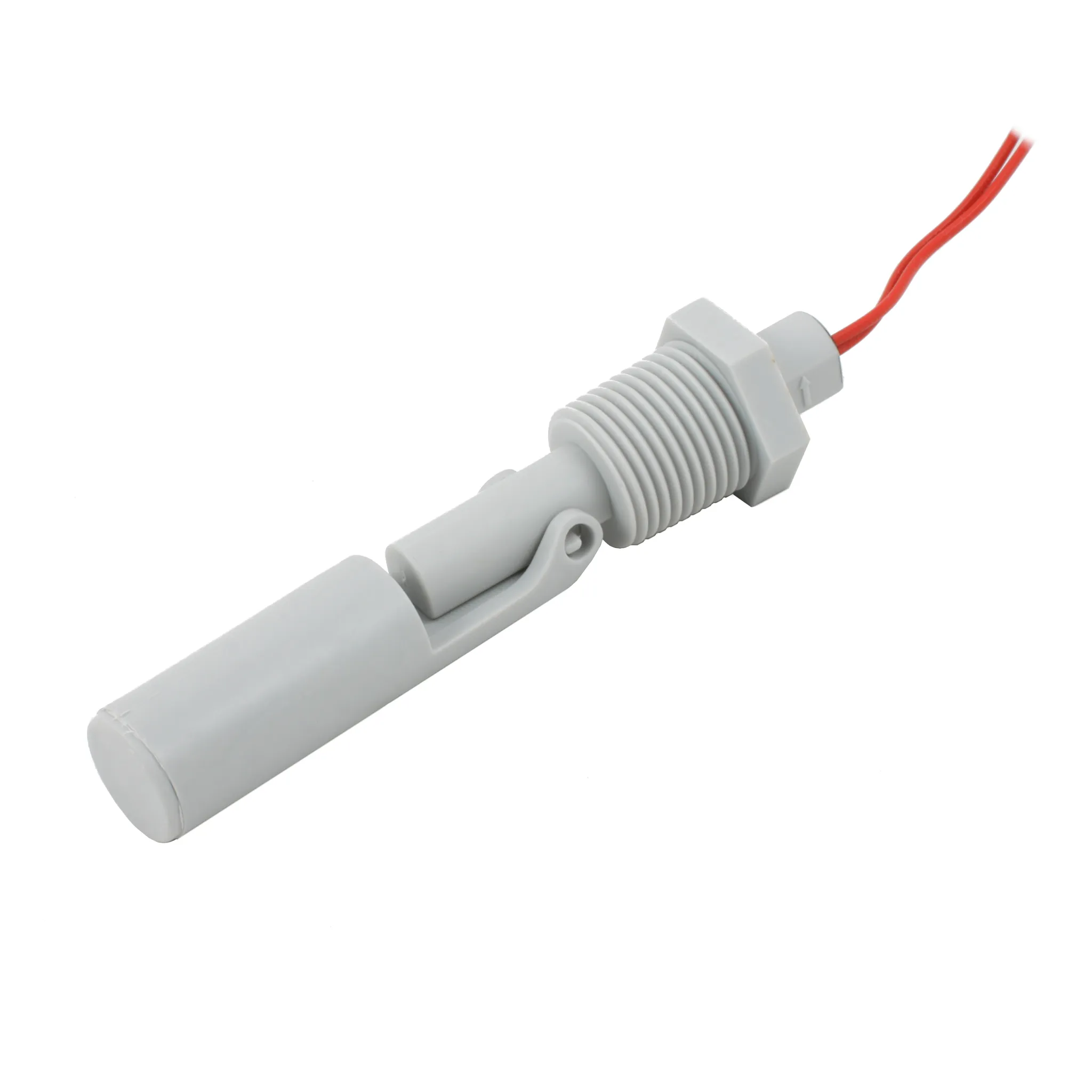 Поплавковый датчик уровня жидкости, горизонтальное исполнение, -20 +120 С, соединение- резьба 1/2"NPT PVDF, кабель 500 мм, поплавок - PVDF