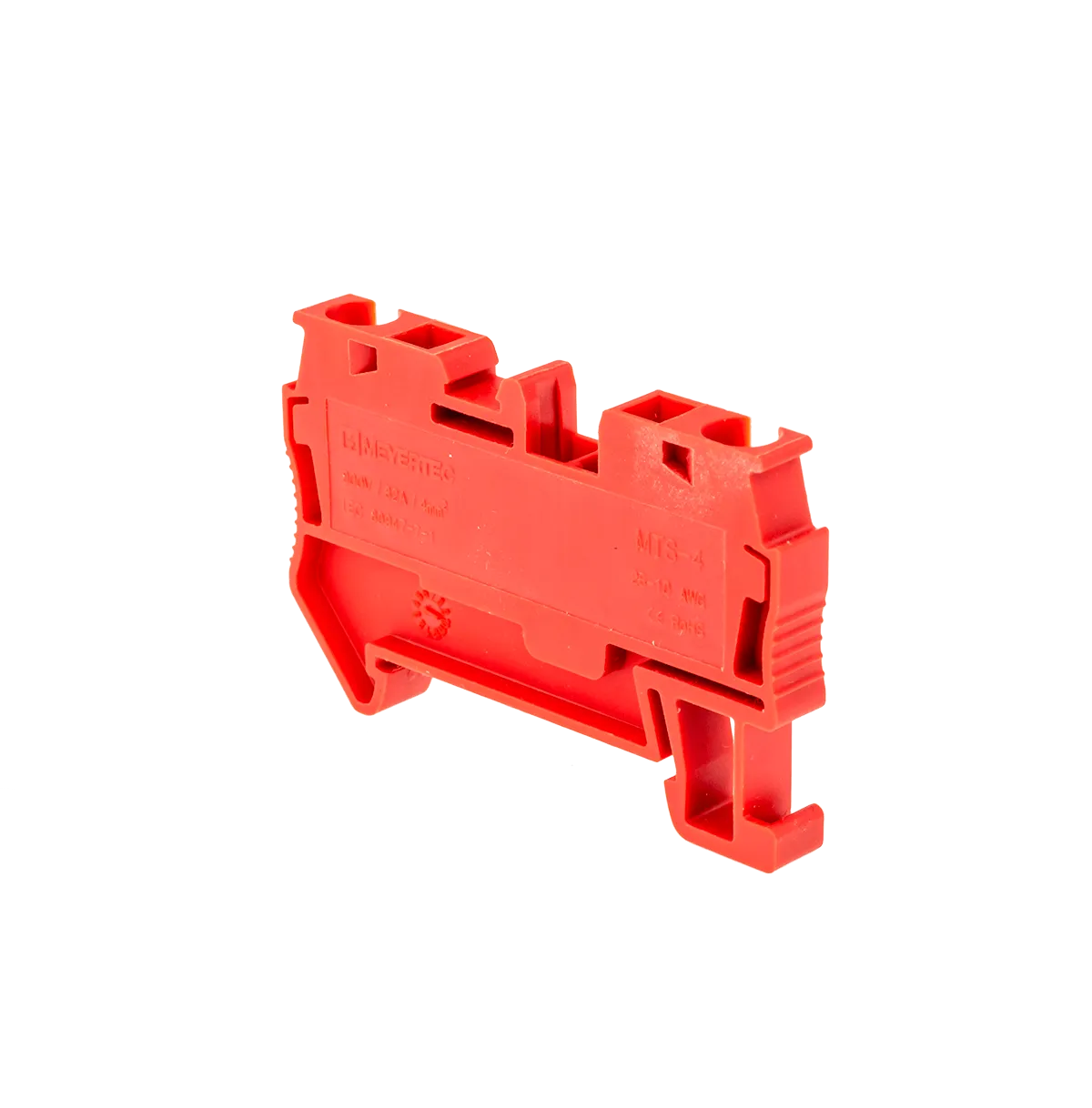 Клемма пружинная проходная, 4 мм², красная
