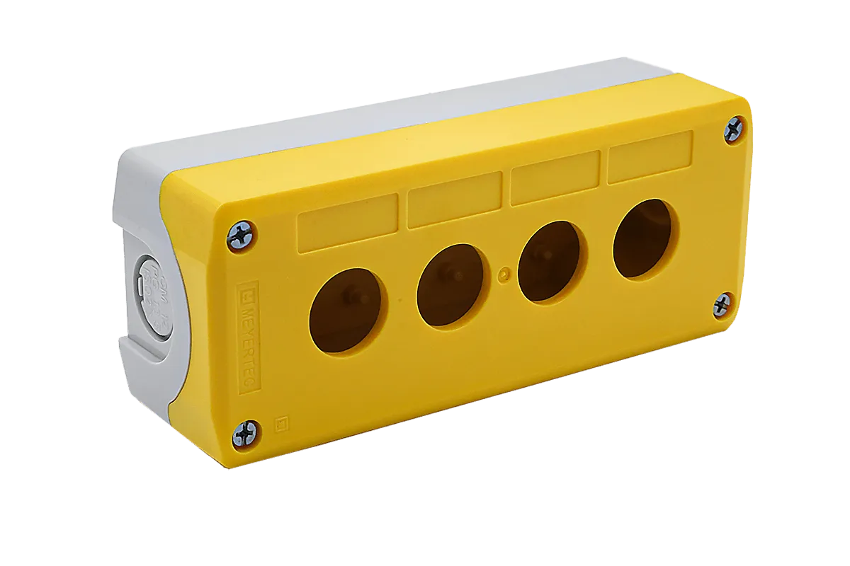Корпус кнопочного поста, 4 места, желтый, IP67