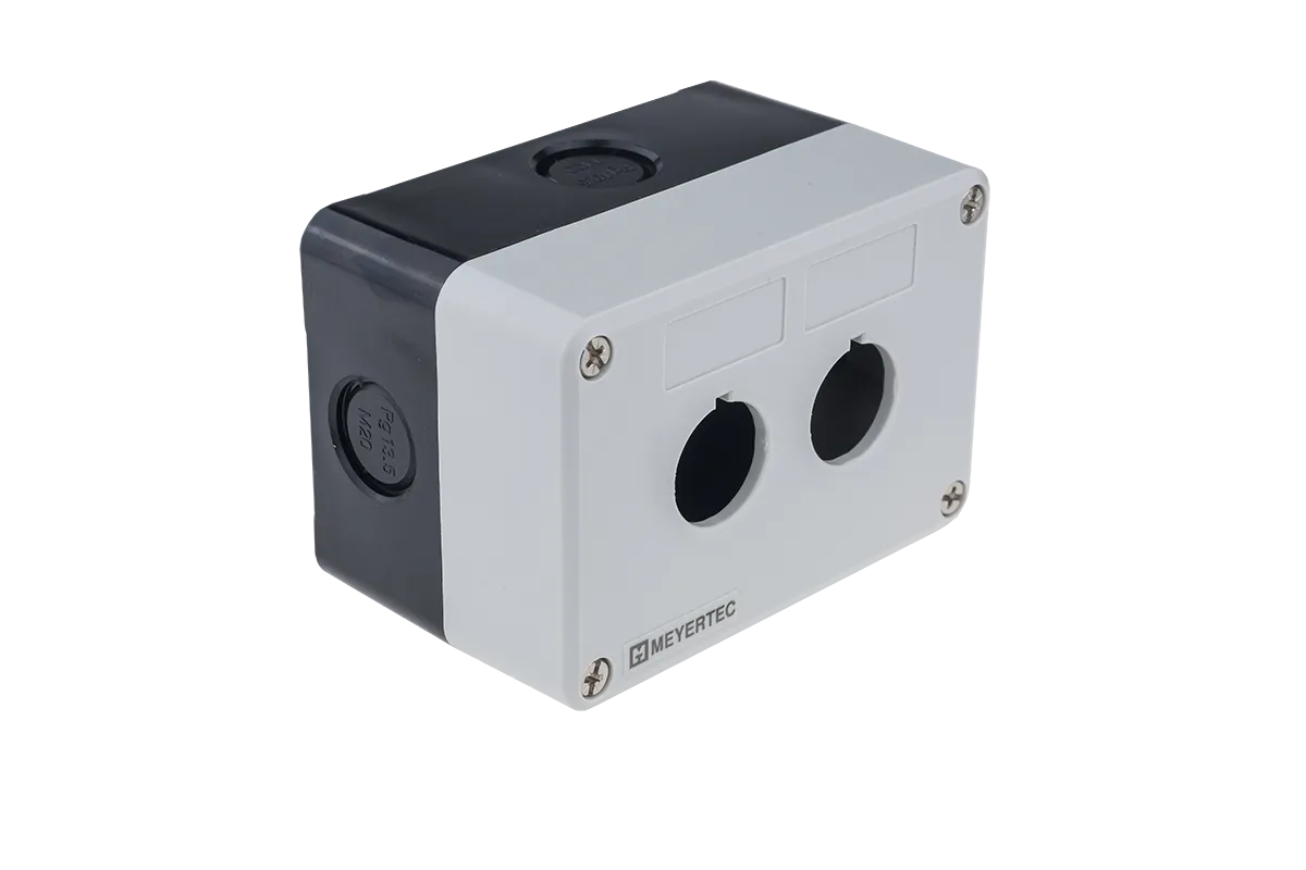 Корпус кнопочного поста, 2 отверстия, серый, IP54