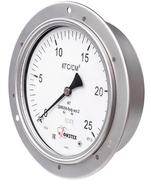 Вакуумметры, мановакуумметры, манометры виброустойчивые ДВ8008-ВУф, ДА8008-ВУф, ДМ8008-ВУф исп 2 (Диаметр: 160 мм)