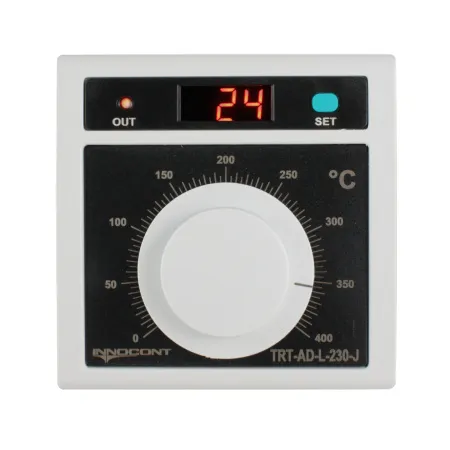 Температурный контроллер с аналоговым управлением и дисплеем, 96х96х50 мм,вход IC, 0...400C, выход реле, ON/OFF, 230VAC