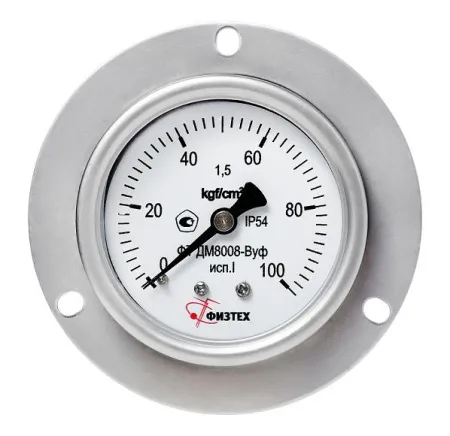 Вакуумметры, мановакуумметры, манометры виброустойчивые ДВ8008-ВУф, ДА8008-ВУф, ДМ8008-ВУф исп 1 (Диаметр: 63 мм)