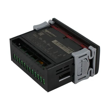 Температурный контроллер для управления охлаждением/размораживанием, 4 разряда, 77х35х61 мм, NTC, выходы реле на компрессор и охладитель, ON/OFF, 230VAC, комплектный фиксатор