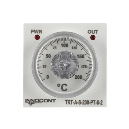 Температурный контроллер с аналоговым управлением, 48х48х82 мм,вход Pt100, 0...200C, выход реле, ON/OFF, 230VAC, электросоединение под розетку 8pin