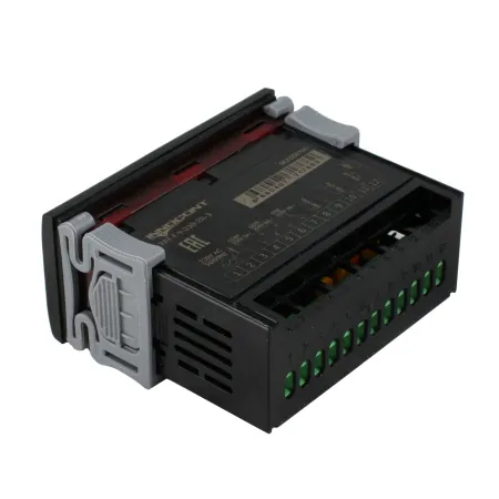 Температурный контроллер для управления охлаждением/размораживанием, 4 разряда, 77х35х61 мм, NTC, выходы реле на компрессор и охладитель, ON/OFF, 230VAC, комплектный фиксатор