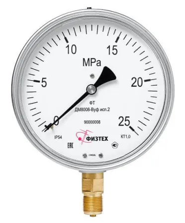 Вакуумметры, мановакуумметры, манометры виброустойчивые ДВ8008-ВУф, ДА8008-ВУф, ДМ8008-ВУф исп 2 (Диаметр: 160 мм)