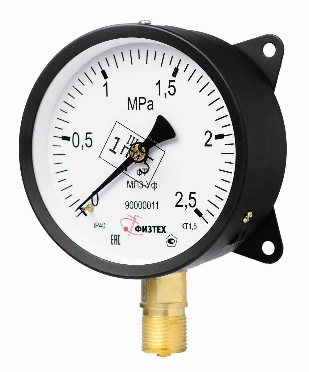 Вакуумметры, мановакуумметры, манометры общетехнические ВП3-Уф, МВП3-Уф, МП3-Уф (Диаметр: 100 мм)