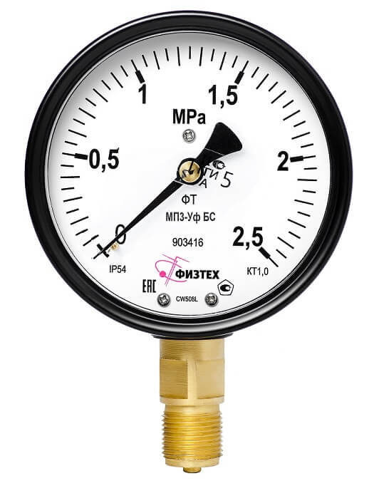 Вакуумметры, мановакуумметры, манометры общетехнические пылевлагозащищенные ВП3-Уф, МВП3-Уф, МП3-Уф УХЛ1