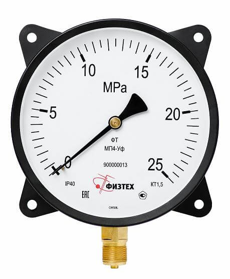 Вакуумметры, мановакуумметры, манометры общетехнические ВП4-Уф, МВП4-Уф, МП4-Уф (Диаметр: 160 мм)