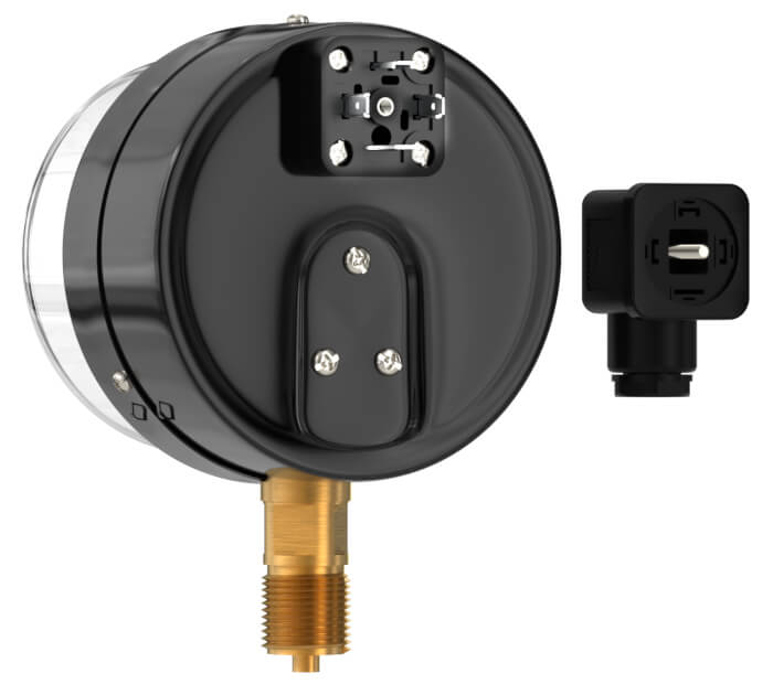 Вакуумметры, мановакуумметры, манометры электроконтактные пылевлагозащищенные ДВ2010ф, ДА2010ф, ДМ2010ф IP53 (Диаметр: 100 мм)