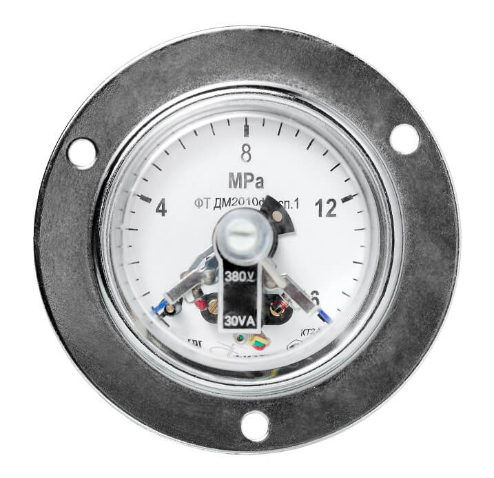 Вакуумметры, мановакуумметры, манометры электроконтактные ДВ2010ф, ДА2010ф, ДМ2010ф исп 1 (Диаметр: 63 мм)