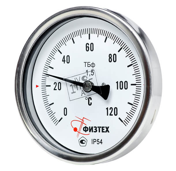 Термометры биметаллические коррозионностойкие ТБф-221 с возможностью гидрозаполнения (Диаметр: 80 мм, 100 мм, 160 мм)